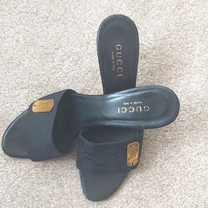 Vintage Black Gucci sandals.